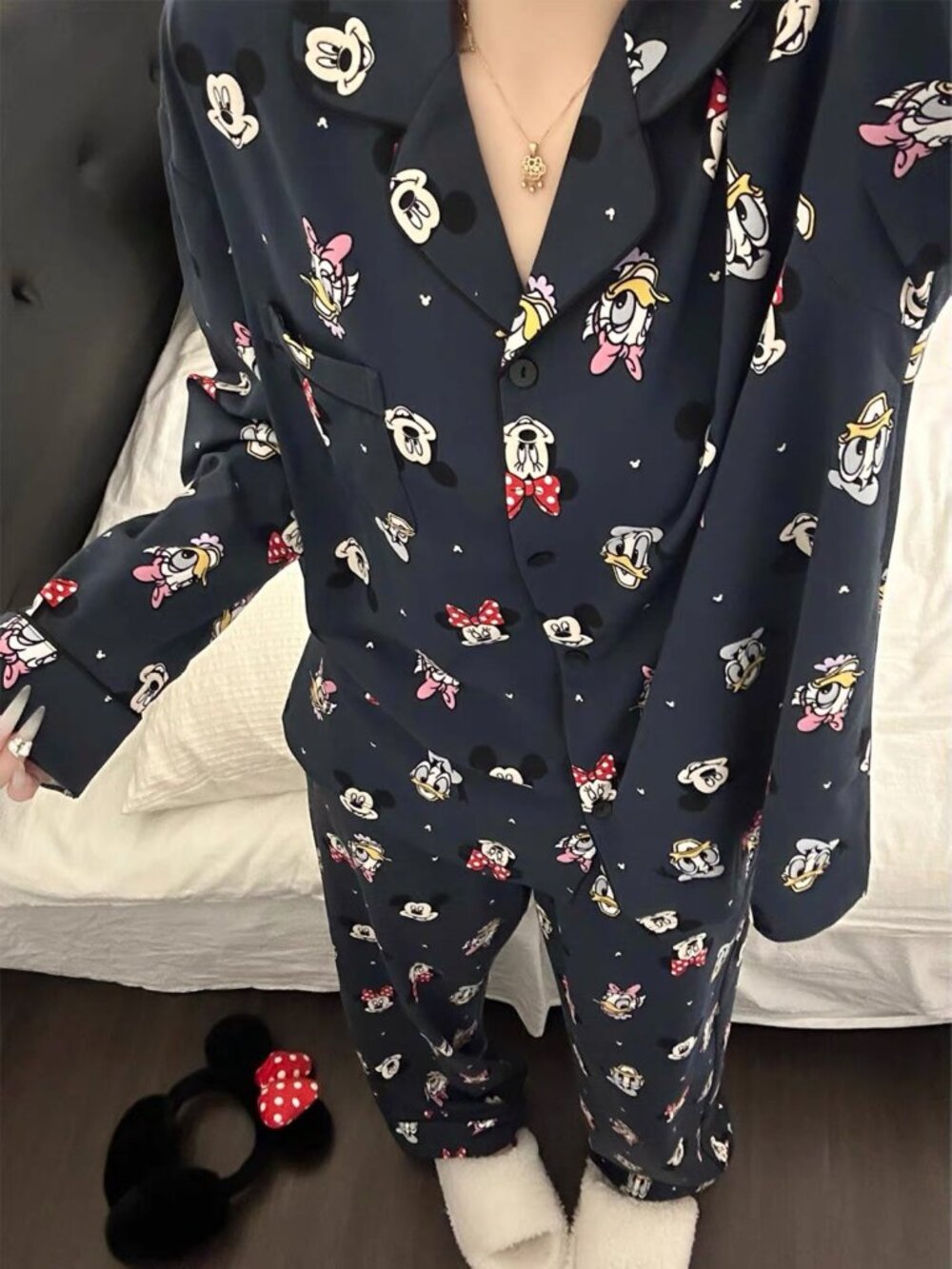 NWT Disney Dark Teal Floral Character Lounge Set